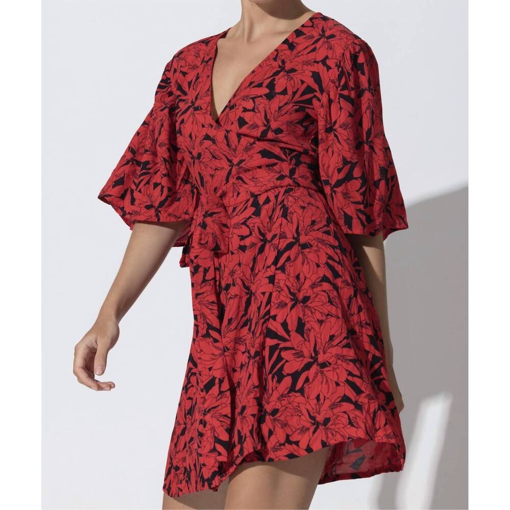 NEW LUSANA mae mini wrap dress in nightlilly